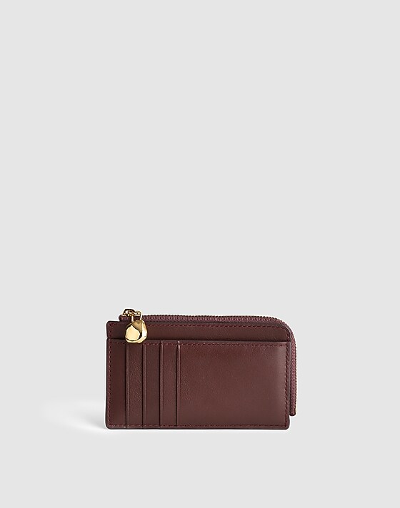 madewell The Essential Zip Card Case Wallet chocolate raisin