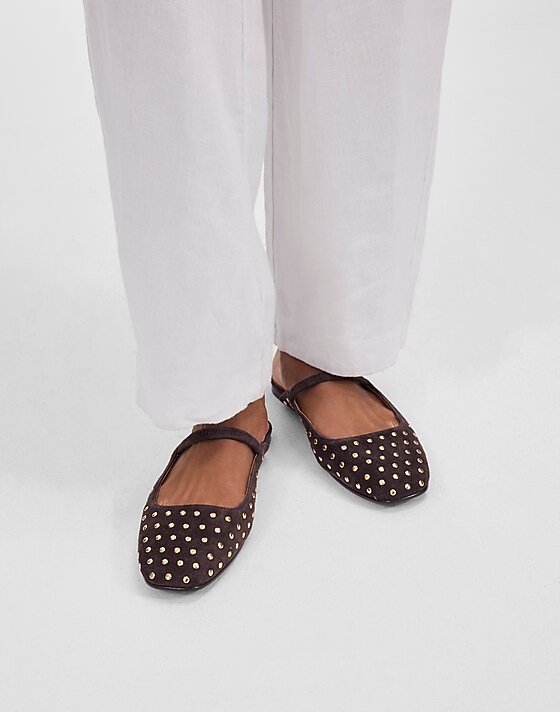 Madewell The Greta Ballet Flat Mule Dark Carob Multi