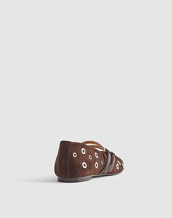 Madewell The Greta Double-Strap Ballet Flat Dark Carob