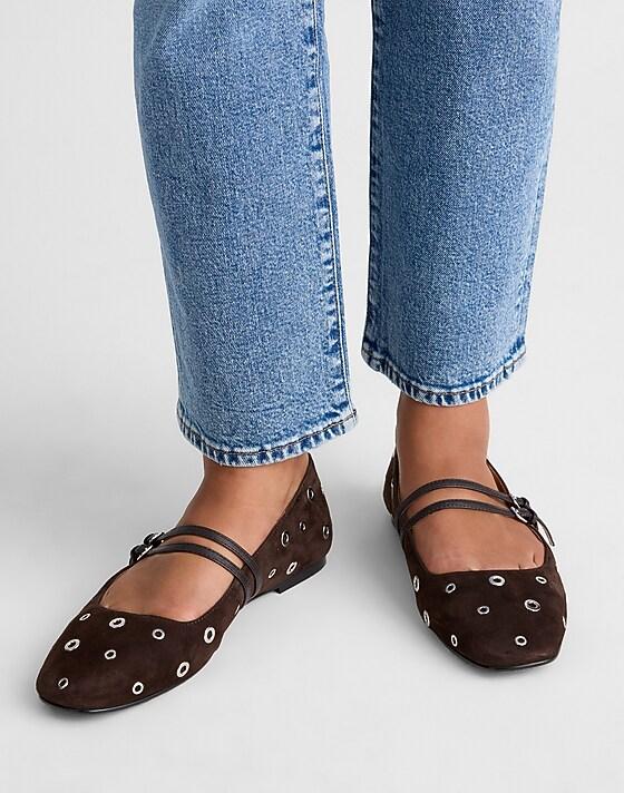 Madewell The Greta Double-Strap Ballet Flat Dark Carob