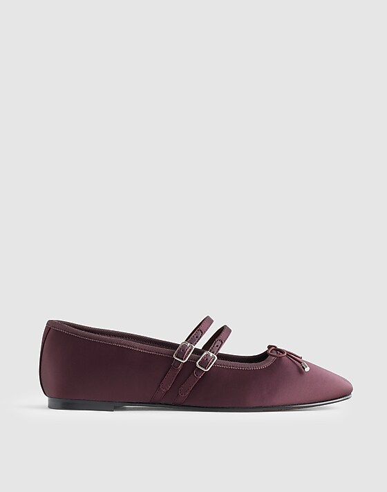 madewell The Greta Double-Strap Ballet Flat dark plum