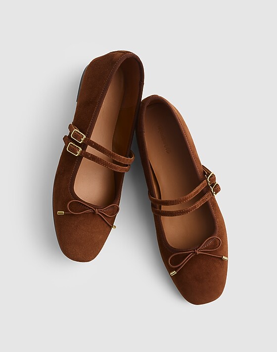 Madewell The Greta Double-Strap Ballet Flat Soft Mahogany