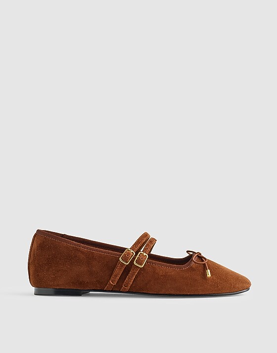 madewell The Greta Double-Strap Ballet Flat soft mahogany