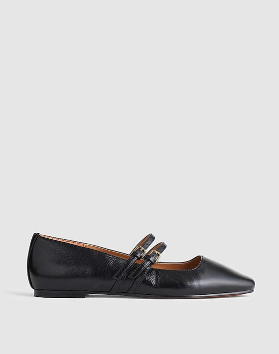 madewell The Greta Double-Strap Ballet Flat true black