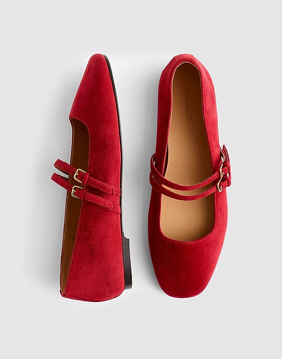 Madewell The Greta Double-Strap Ballet Flat Wild Cranberry