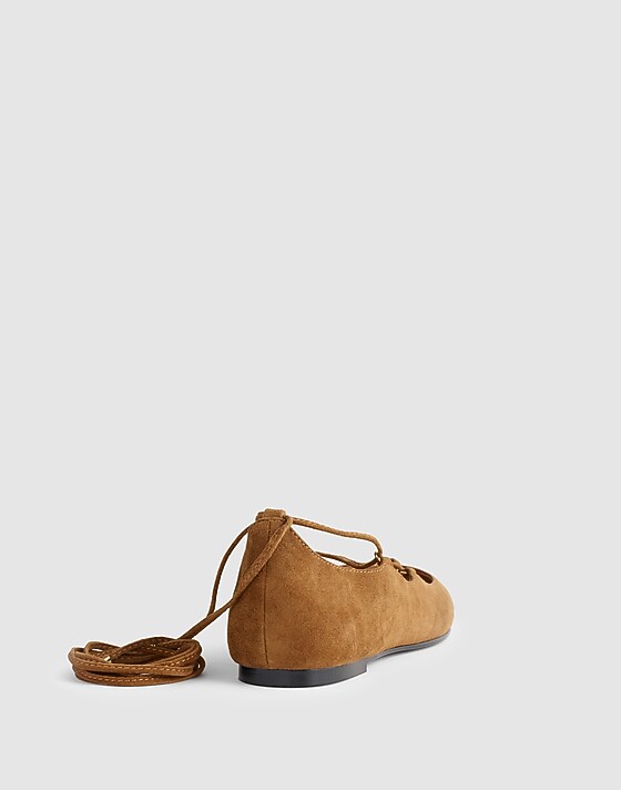 Madewell The Greta Lace-Up Ballet Flat Warm Chestnut