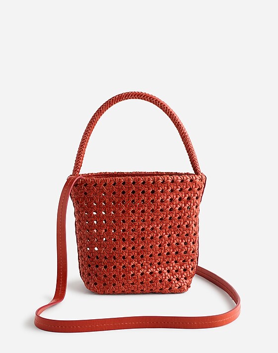 madewell The Handwoven Cane Mini Bag southwestern clay