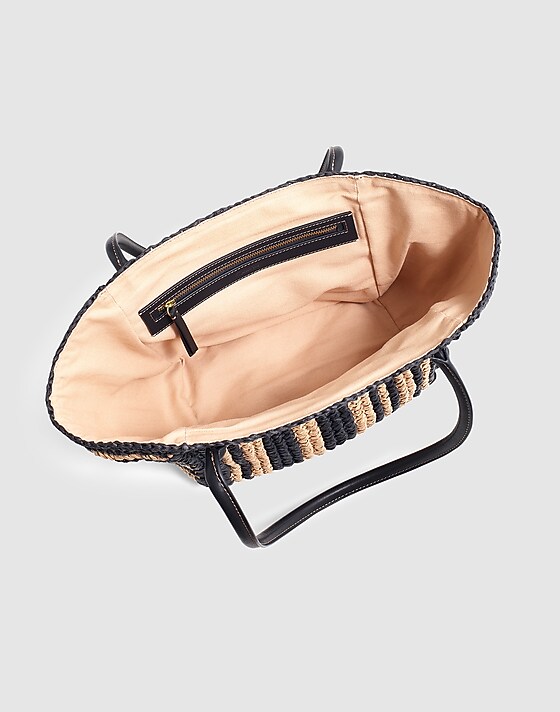 Madewell The Handwoven Straw Mini Tote In Wide Stripe Natural Multi