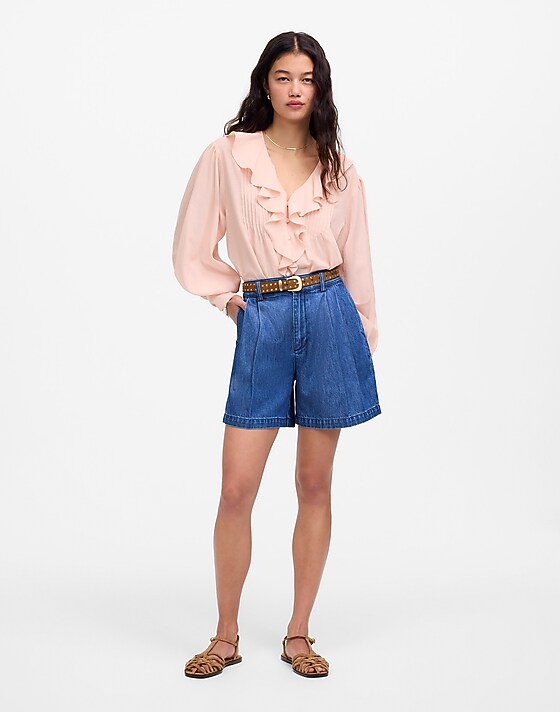 Madewell The Harlow Superwide Jean Short: Airy Denim Edition Mcnair Wash