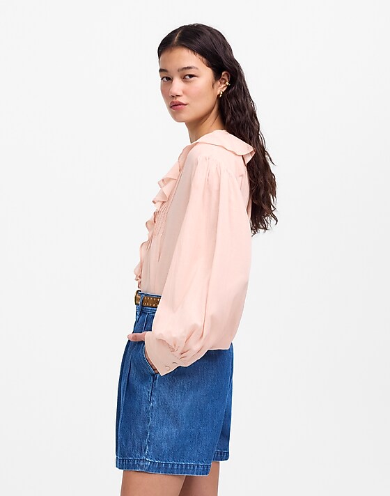 Madewell The Harlow Superwide Jean Short: Airy Denim Edition Mcnair Wash