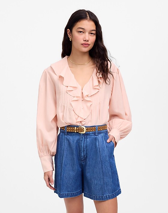 madewell The Harlow Superwide Jean Short: Airy Denim Edition mcnair wash