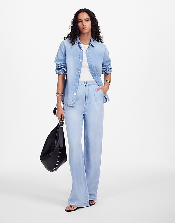 madewell The Harlow Wide-Leg Jean: Airy Denim Edition noll wash