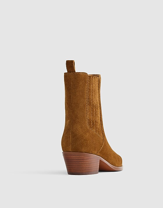 Madewell The Ingrid Chelsea Boot In Suede Dried Acorn