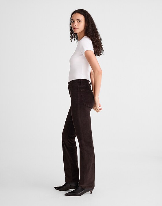 Madewell The Longline Straight Pant In Corduroy Black Walnut