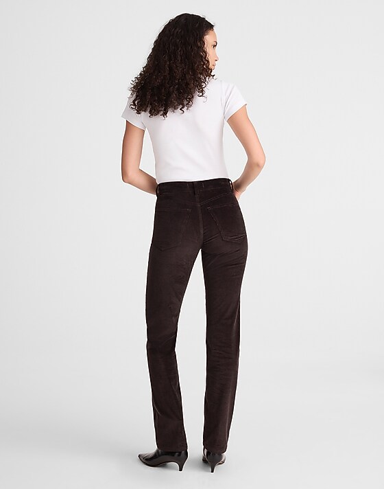 Madewell The Longline Straight Pant In Corduroy Black Walnut