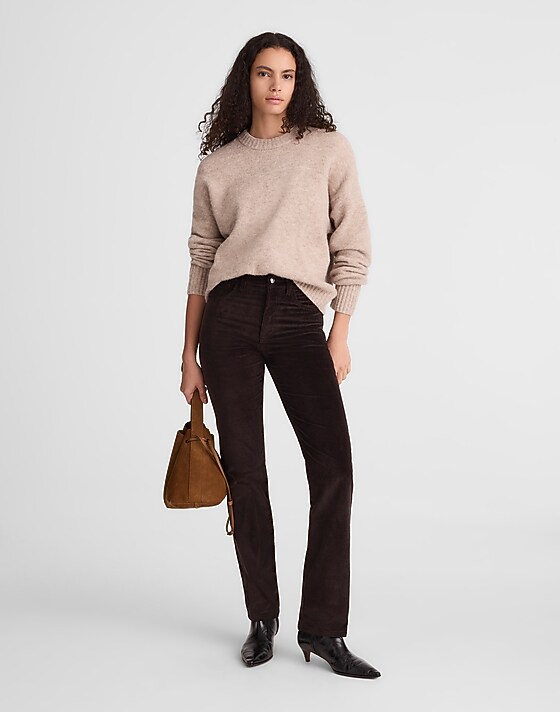 madewell The Longline Straight Pant in Corduroy black walnut