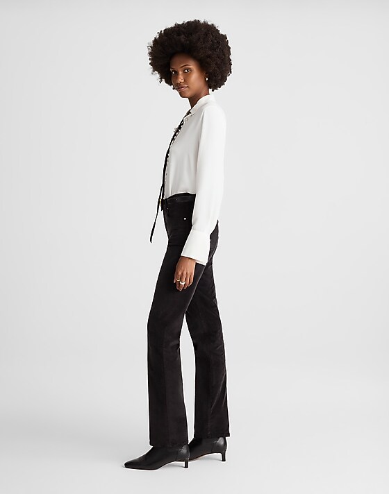 Madewell The Longline Straight Pant In Velvet Jet Black