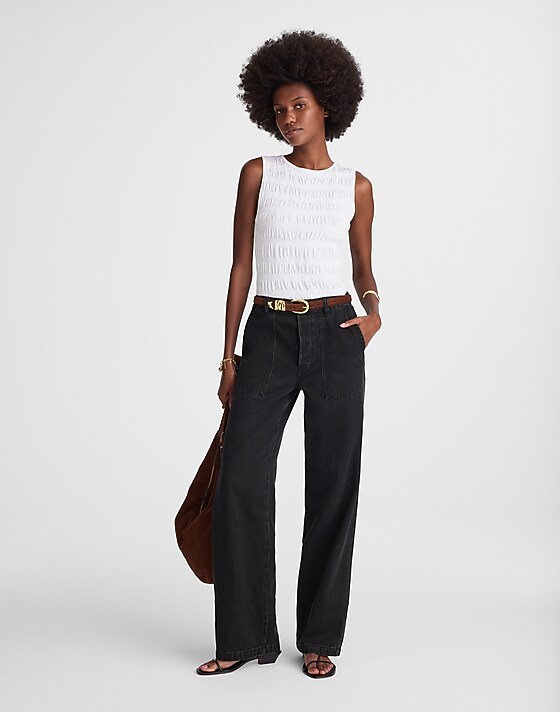 madewell The Low-Slung Baggy Jean in Airy Denim candice wash
