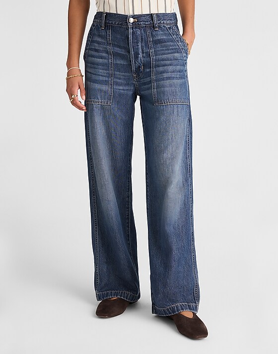 Madewell The Low-Slung Baggy Jean In Airy Denim Lindewood Wash