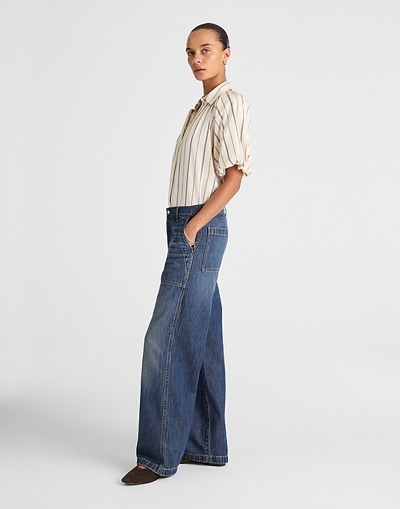 Madewell The Low-Slung Baggy Jean In Airy Denim Lindewood Wash