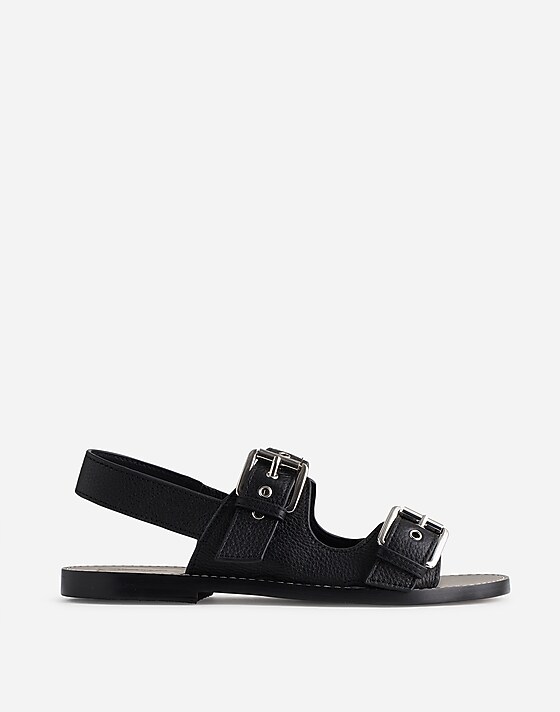 madewell The Maude Double Strap Slingback Sandal true black