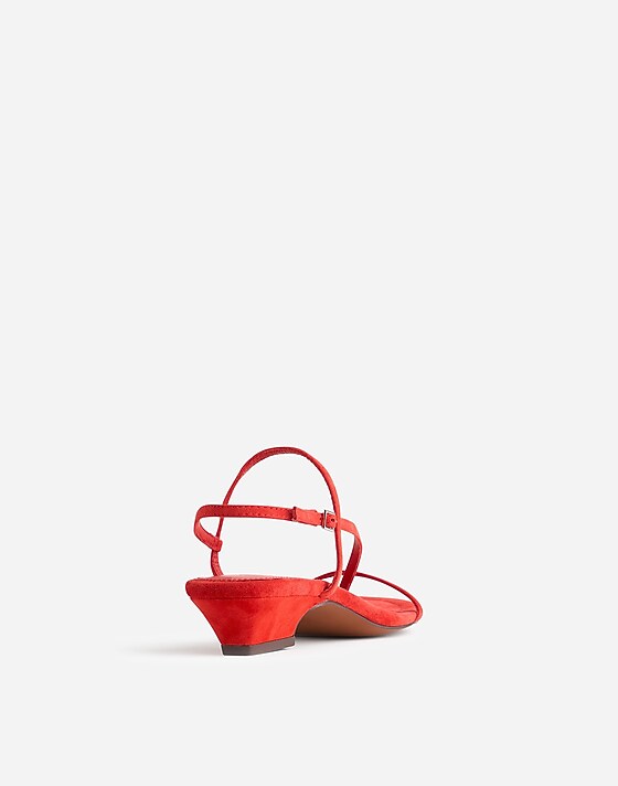 Madewell The Maycie Asymmetric T-Strap Sandal Bandana Red