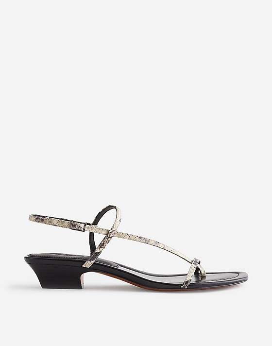 madewell The Maycie Asymmetric T-Strap Sandal birch white multi