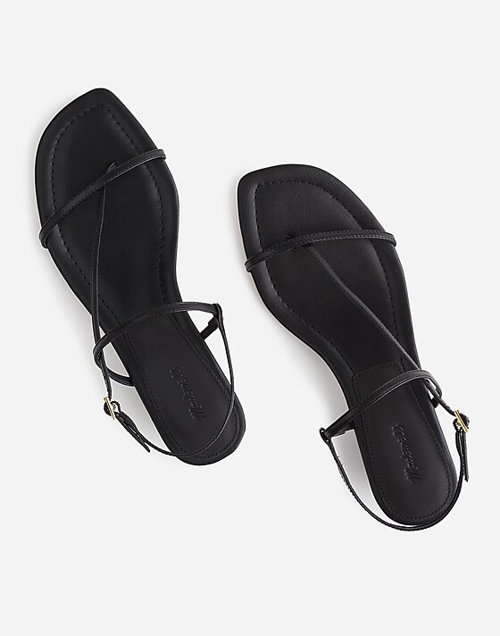 Madewell The Maycie Asymmetric T-Strap Sandal True Black