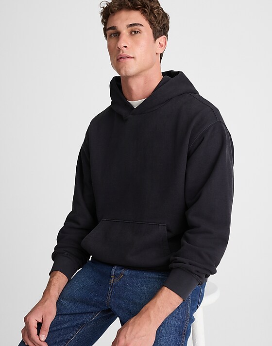 madewell The McCarren Midweight Hoodie Sweatshirt obsidian blue