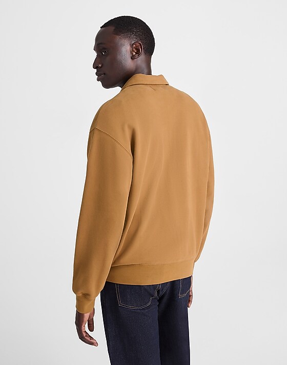 Madewell The McCarren Midweight Quarter-Zip Sweatshirt Bronzed Khaki