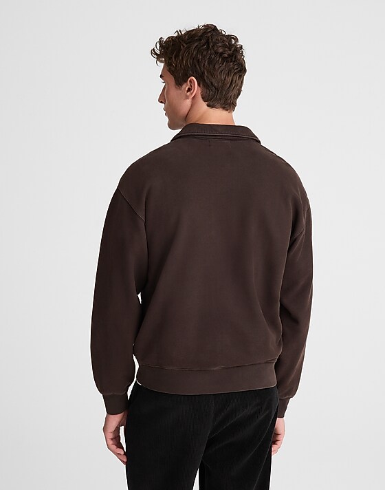 Madewell The McCarren Midweight Quarter-Zip Sweatshirt Molasses