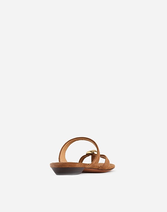 Madewell The Mila Organic Hardware Thong Slide Sandal Aged Cognac