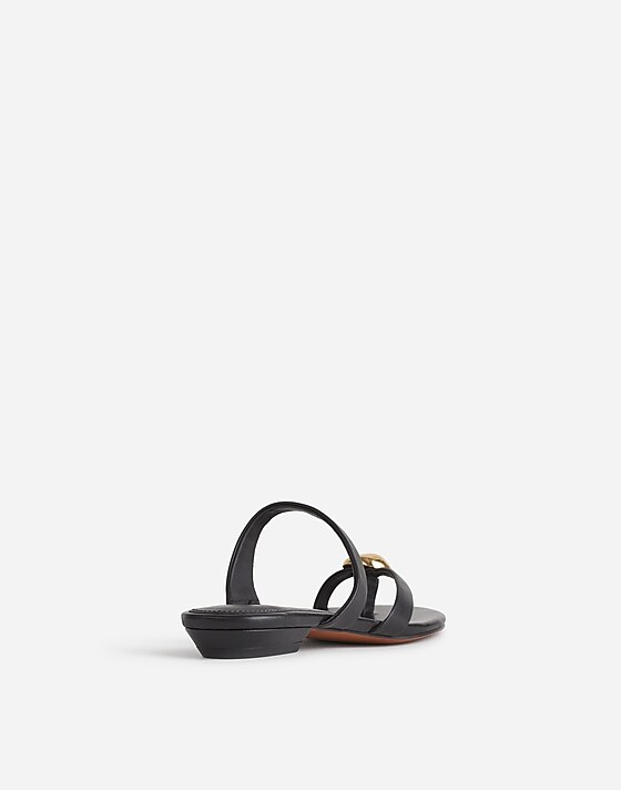 Madewell The Mila Organic Hardware Thong Slide Sandal True Black