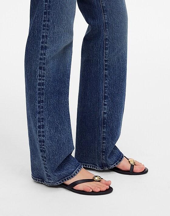 Madewell The Mila Organic Hardware Thong Slide Sandal True Black