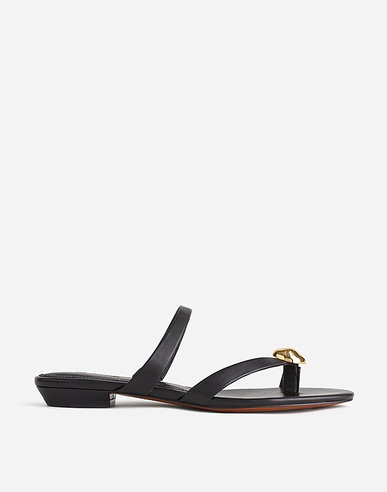 madewell The Mila Organic Hardware Thong Slide Sandal true black