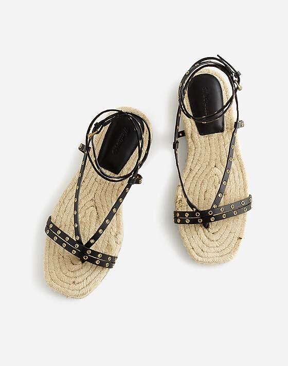 Madewell The Mira Espadrille Thong Sandal True Black