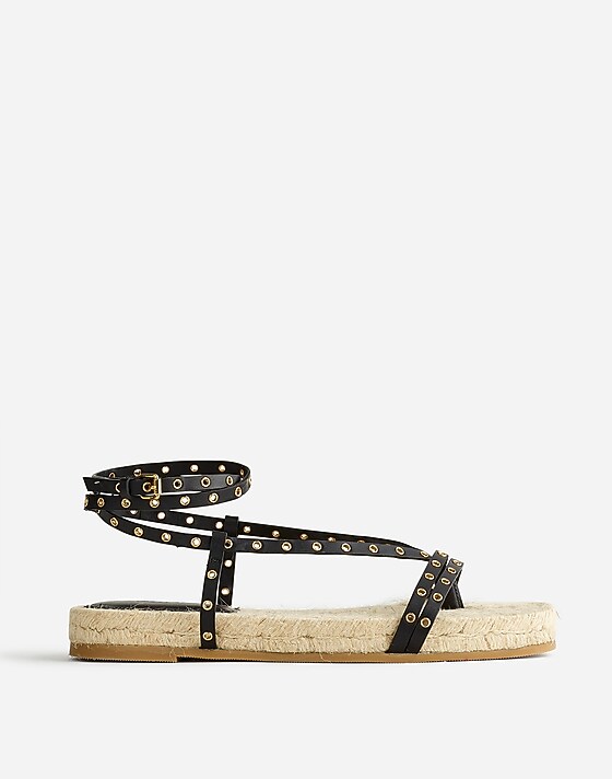 madewell The Mira Espadrille Thong Sandal true black