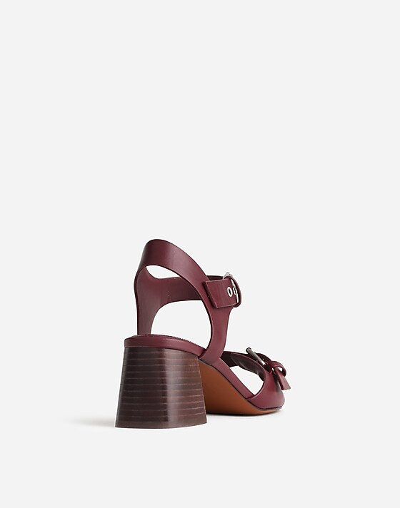 Madewell The Neeka Ankle-Strap Heeled Sandal Dark Cabernet