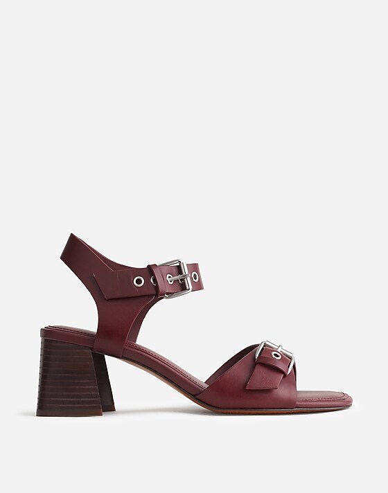 madewell The Neeka Ankle-Strap Heeled Sandal dark cabernet