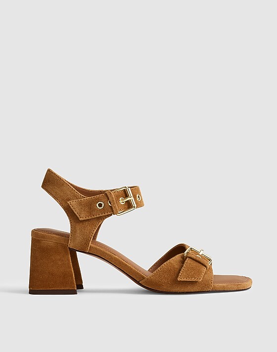 madewell The Neeka Ankle-Strap Heeled Sandal dried acorn