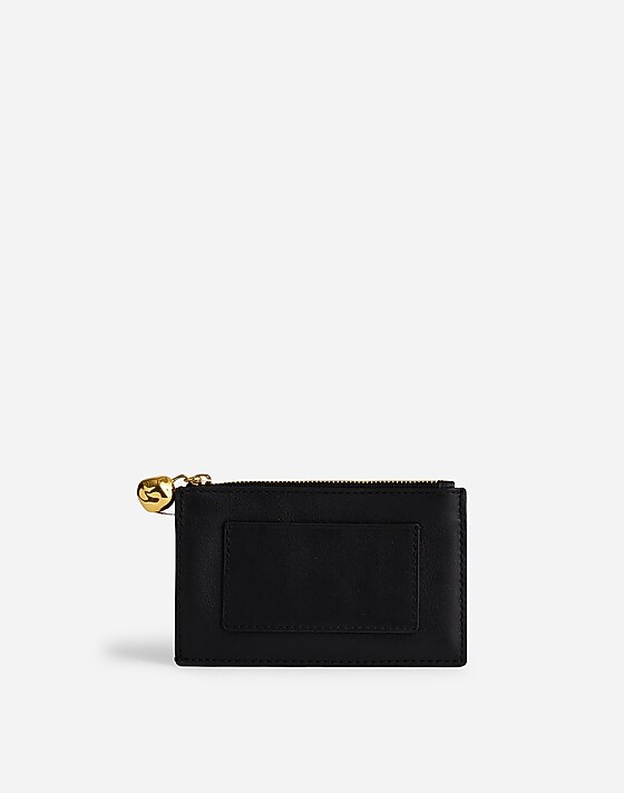 madewell The Organic Hardware Zip Card Case true black