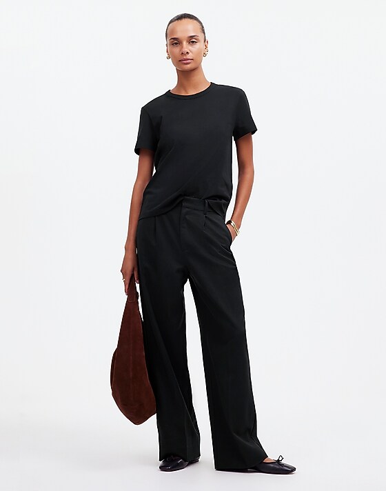 Madewell The Perfect Crewneck Tee In Allday Jersey Jet Black