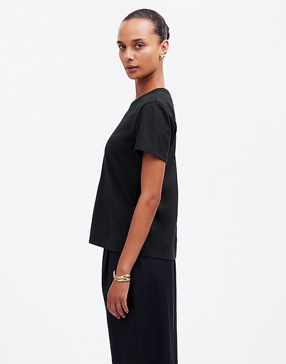 Madewell The Perfect Crewneck Tee In Allday Jersey Jet Black