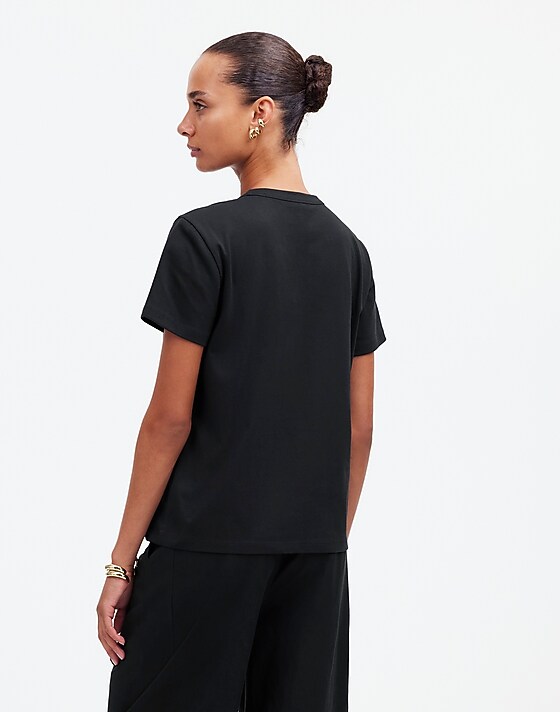 Madewell The Perfect Crewneck Tee In Allday Jersey Jet Black