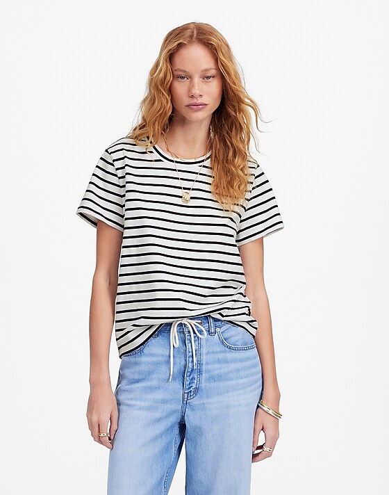 Madewell The Perfect Crewneck Tee In Allday Jersey White