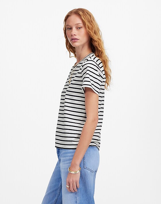 Madewell The Perfect Crewneck Tee In Allday Jersey White