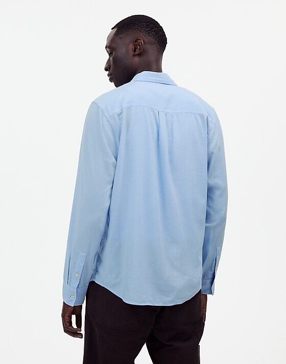 Madewell The Perfect Shirt In Softdrape Twill Peri Blue