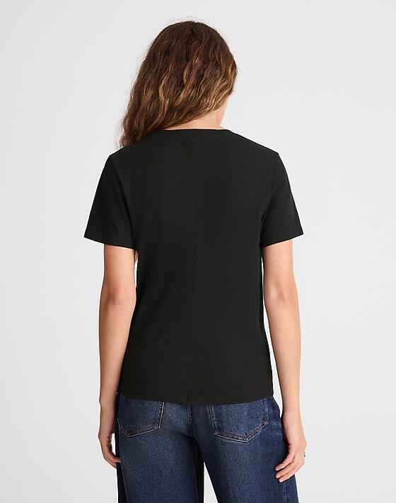 Madewell The Perfect V-Neck Tee In Allday Jersey Jet Black