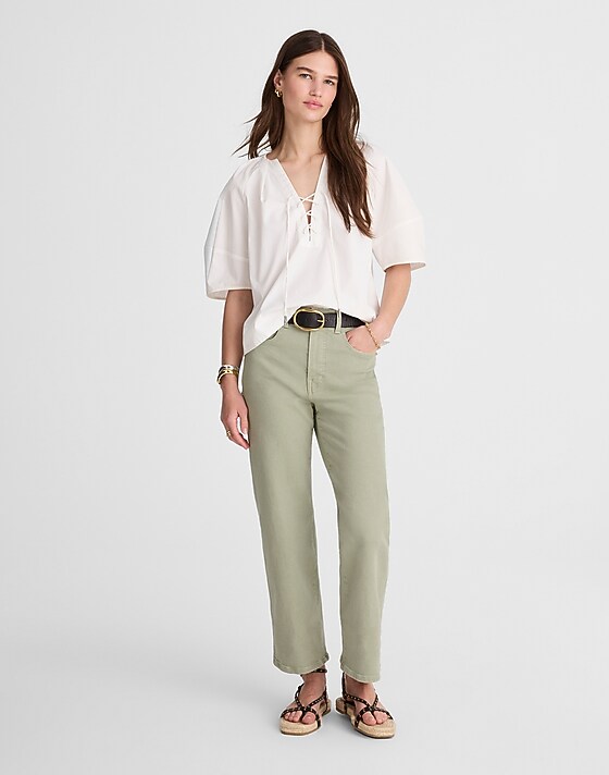 madewell The Perfect Vintage Wide-Leg Crop Jean dusty celadon