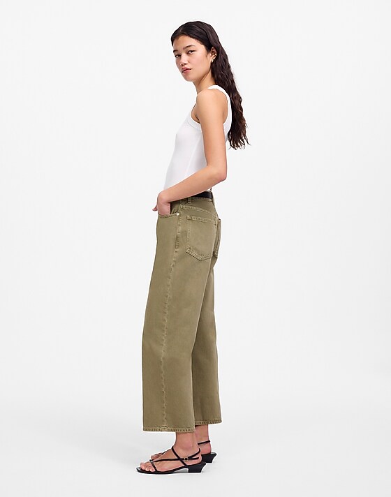 Madewell The Perfect Vintage Wide-Leg Crop Jean In Garment Dye Faded Fatigue